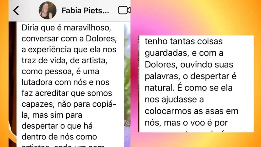Depoimento da aluna Fabia