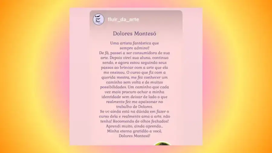Depoimento de aluna sobre a Academia